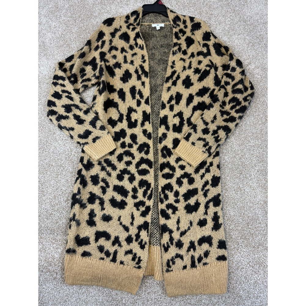 NEW BP Nordstrom Women‎ Leopard Duster Cardigan Beige Black Small Animal Fakk S